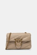 Δερμάτινη τσάντα Pinko χρώμα: μπεζ, 100040 A0F2