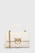 Pinko poșetă de piele culoarea alb, 100043 A0GK