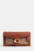 Kožená kabelka Coach Tabby Chain Clutch In Signature Canvas hnědá barva