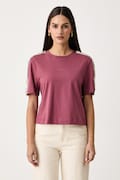 Guess T-shirt damski bawełniany BRITNEY różowy V3RI08 I3Z14