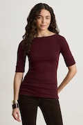 Lauren Ralph Lauren T-shirt damski z bawełną bordowy 200654963