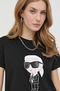 Karl Lagerfeld tricou din bumbac femei, culoarea negru