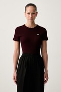 Lacoste T-shirt damski bawełniany bordowy TF5538