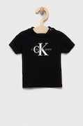 Calvin Klein Jeans t-shirt dziecięcy kolor czarny z nadrukiem