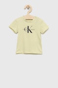 Calvin Klein Jeans t-shirt dziecięcy kolor zielony z nadrukiem