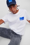 Бавовняна футболка Karl Lagerfeld Jeans колір білий з принтом