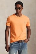 Polo Ralph Lauren t-shirt bawełniany męski kolor pomarańczowy gładki 710671438