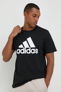 adidas t-shirt bawełniany Essentials kolor czarny z nadrukiem IC9347