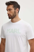 Βαμβακερό μπλουζάκι Karl Lagerfeld χρώμα: άσπρο