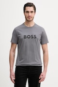 BOSS t-shirt bawełniany kolor szary wzorzysty 50491706
