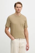 BOSS t-shirt męski kolor beżowy gładki