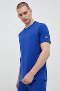 Champion t-shirt bawełniany kolor niebieski gładki
