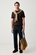 Michael Kors T-shirt męski bawełniany brązowy CF15FJ2C93