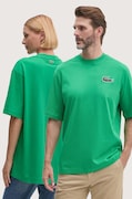 Lacoste t-shirt in cotone colore verde con applicazione