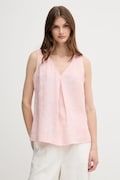 United Colors of Benetton bluză din in culoarea roz, neted, 5BMLDQ06W