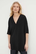 Max Mara Leisure bluza femei, culoarea negru, neted, 2416941068600