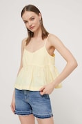 Tommy Jeans bluzka bawełniana damska kolor żółty gładka DW0DW17804