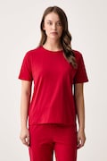 BOSS T-shirt lounge damski bawełniany z elastanem CI T-Shirt czerwony 50510322