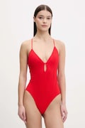 Chantelle jednoczęściowy strój kąpielowy kolor czerwony lekko usztywniona miseczka