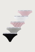 Calvin Klein Underwear klasične hlačke ženske bombažne z elastanom paket 5 kosov roza 000QD5208E
