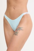 Calvin Klein Underwear tanga dámské bavlněné s elastanem tyrkysové 000QD5157E