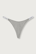Calvin Klein Underwear stringi damskie bawełniane z elastanem szare 000QD5157E