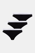 Lacoste stringi damskie bawełniane z elastanem 3-pack czarne 8F1341