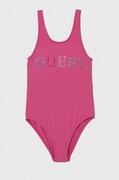 Guess jednoczęściowy strój kąpielowy dziecięcy kolor różowy