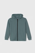 Guess bluza dziecięca kolor zielony z kapturem gładka