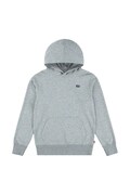 Детски суичър Levi's LVB MINI BATWING PULL OVER HOO в сиво с качулка с изчистен дизайн