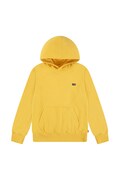 Детски суичър Levi's LVB MINI BATWING PULL OVER HOO в жълто с качулка с изчистен дизайн