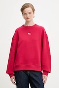 Tommy Jeans bluza bawełniana damska kolor bordowy z aplikacją DW0DW17325