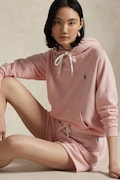 Bavlněná mikina Polo Ralph Lauren dámská, růžová barva, s kapucí, vzorovaná, 211935583