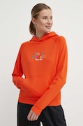 Helly Hansen bluza femei, culoarea portocaliu, cu glugă, cu imprimeu, 54239