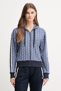 Lacoste bluza damska kolor granatowy z kapturem wzorzysta SF7606