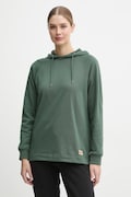 Bavlnená mikina Fjallraven Vardag Hoodie W dámska, zelená farba, s kapucňou, jednofarebná, F86987.679