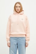 Maison Kitsuné bluza bawełniana Bold Fox Head Patch Comfort Hoodie damska kolor pomarańczowy z kapturem gładka MW00704KM0307