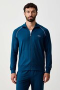 BOSS суичър с цип мъжки от памук с еластан Mix&Match Jacket Z виолетов 50515307