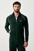 BOSS суичър с цип мъжки от памук с еластан Mix&Match Jacket Z зелен 50515307
