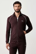BOSS суичър с цип мъжки от памук с еластан Mix&Match Jacket Z кафяв 50515307
