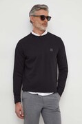 BOSS Orange bluza bawełniana męska kolor czarny melanżowa 50509323