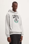Levi's bluza bawełniana męska kolor szary z kapturem melanżowa