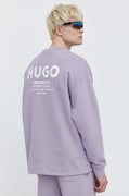 HUGO Blue bluza bawełniana męska kolor fioletowy z nadrukiem 50510732