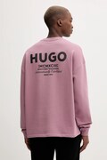 Hugo Blue bluza bawełniana męska kolor różowy z nadrukiem 50510732