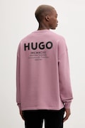 Hugo Blue bluza bawełniana męska kolor różowy z nadrukiem 50510732