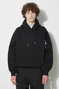 Alpha Industries sweatshirt Flock Logo Hoody men's black color 146340
