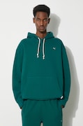 Puma hanorac de bumbac MMQ bărbați, culoarea verde, cu glugă, melanj 624011