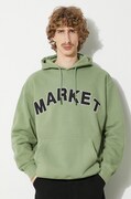 Market felpa in cotone Community Garden Hoodie uomo colore verde con cappuccio con applicazione 397000580