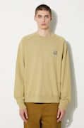 Maison Kitsuné hanorac de bumbac Bold Fox Head Patch Oversize Sweatshirt barbati, culoarea bej, neted, MM00304KM0001
