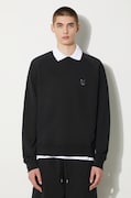 Maison Kitsuné hanorac de bumbac Bold Fox Head Patch Oversize Sweatshirt barbati, culoarea negru, neted, MM00304KM0001